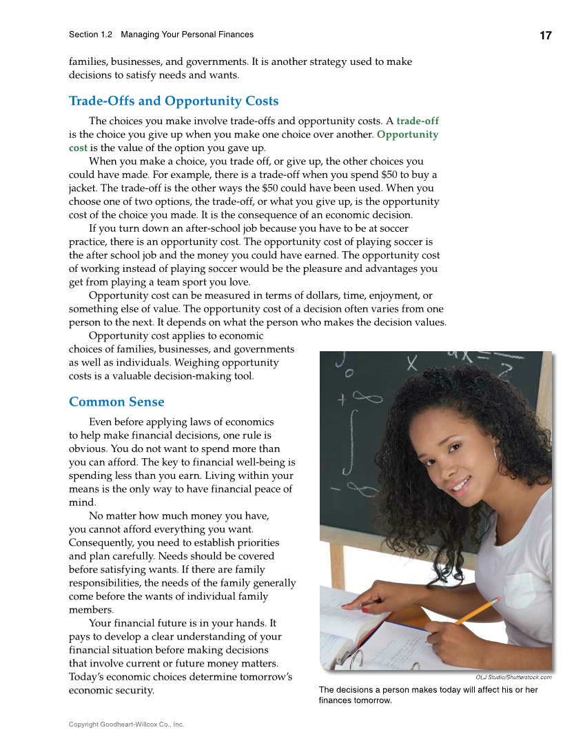 Foundations of Financial Literacy, 10th Edition page 17