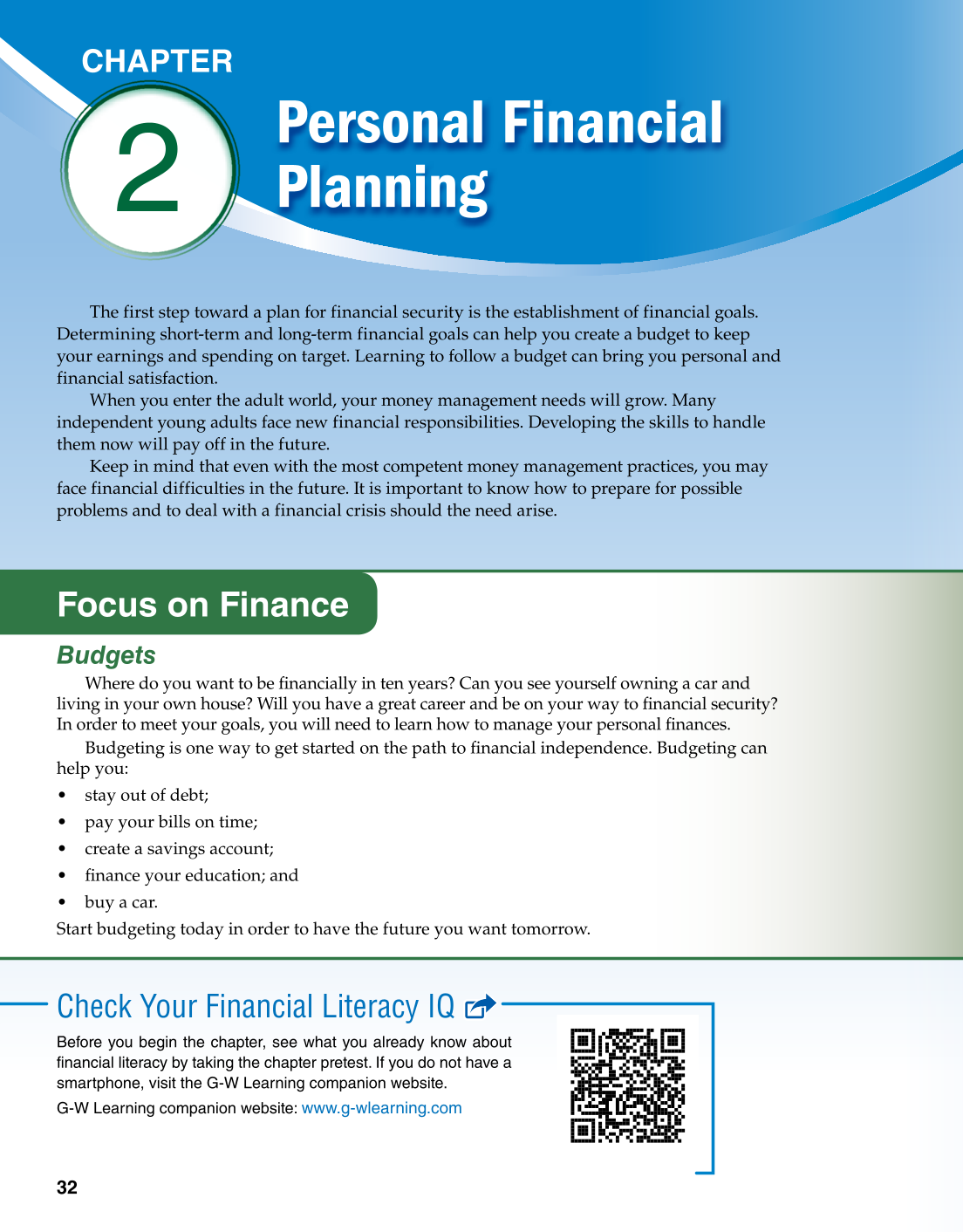 Foundations of Financial Literacy, 10th Edition page 32