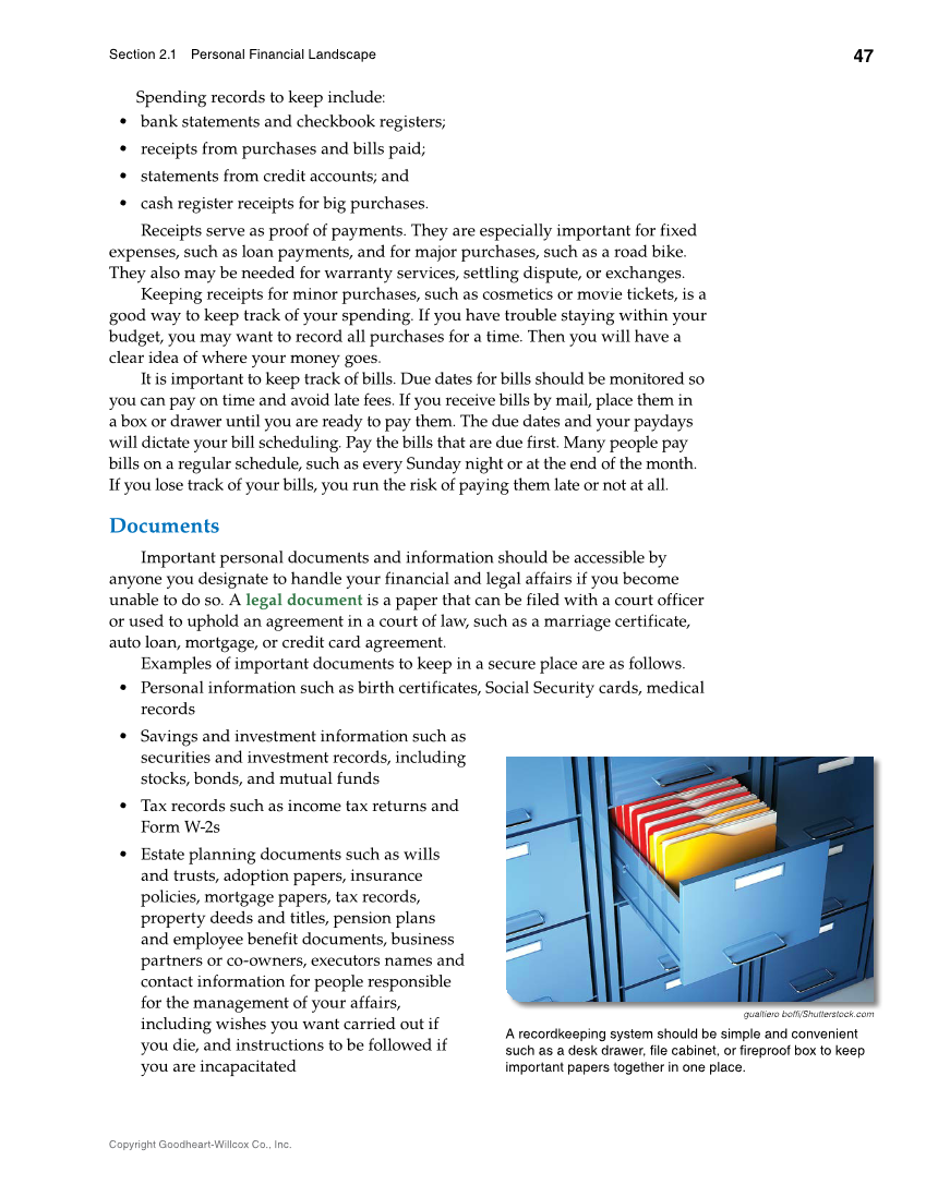 Foundations of Financial Literacy, 10th Edition page 47