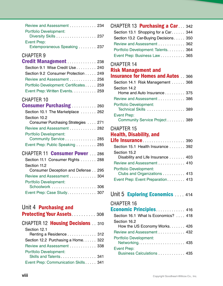 Foundations of Financial Literacy, 10th Edition page viii