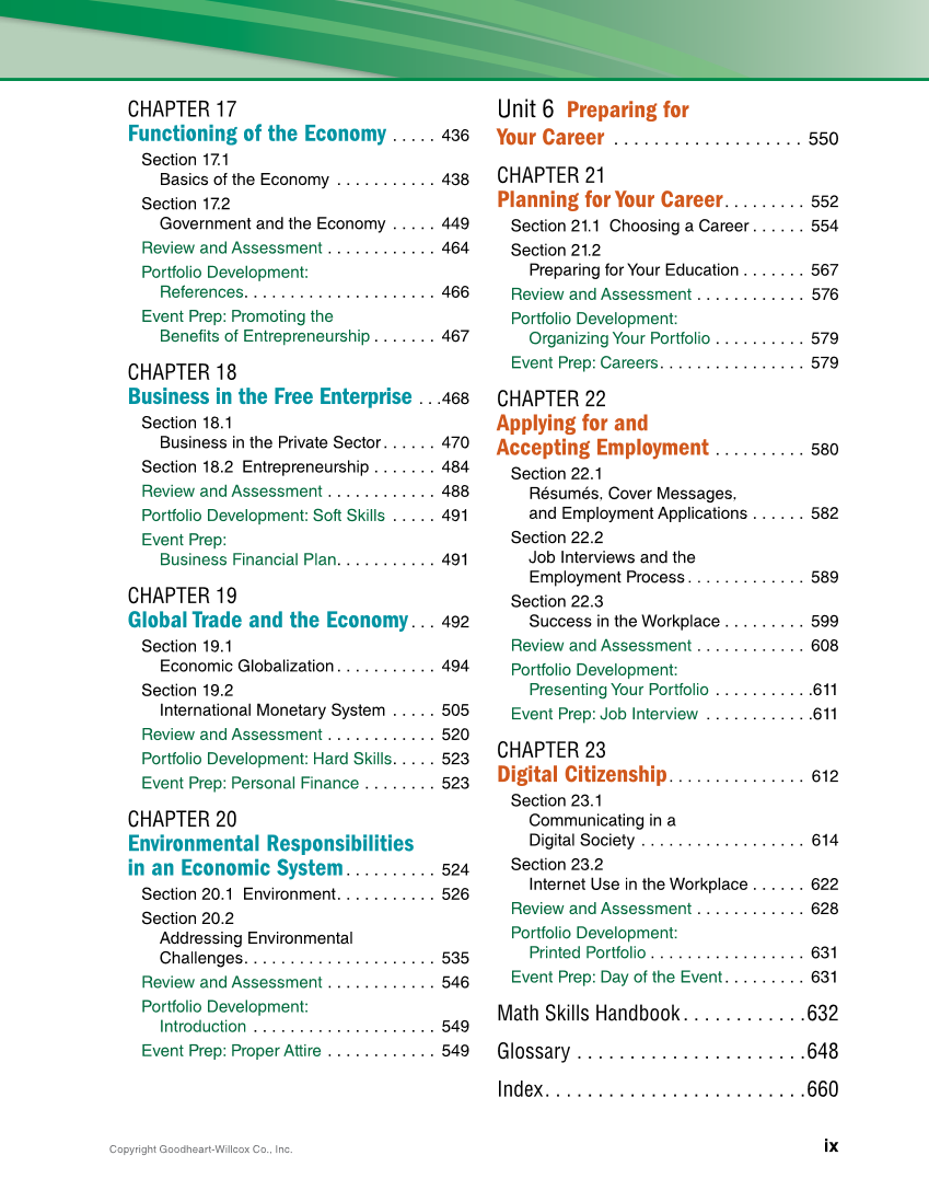 Foundations of Financial Literacy, 10th Edition page ix