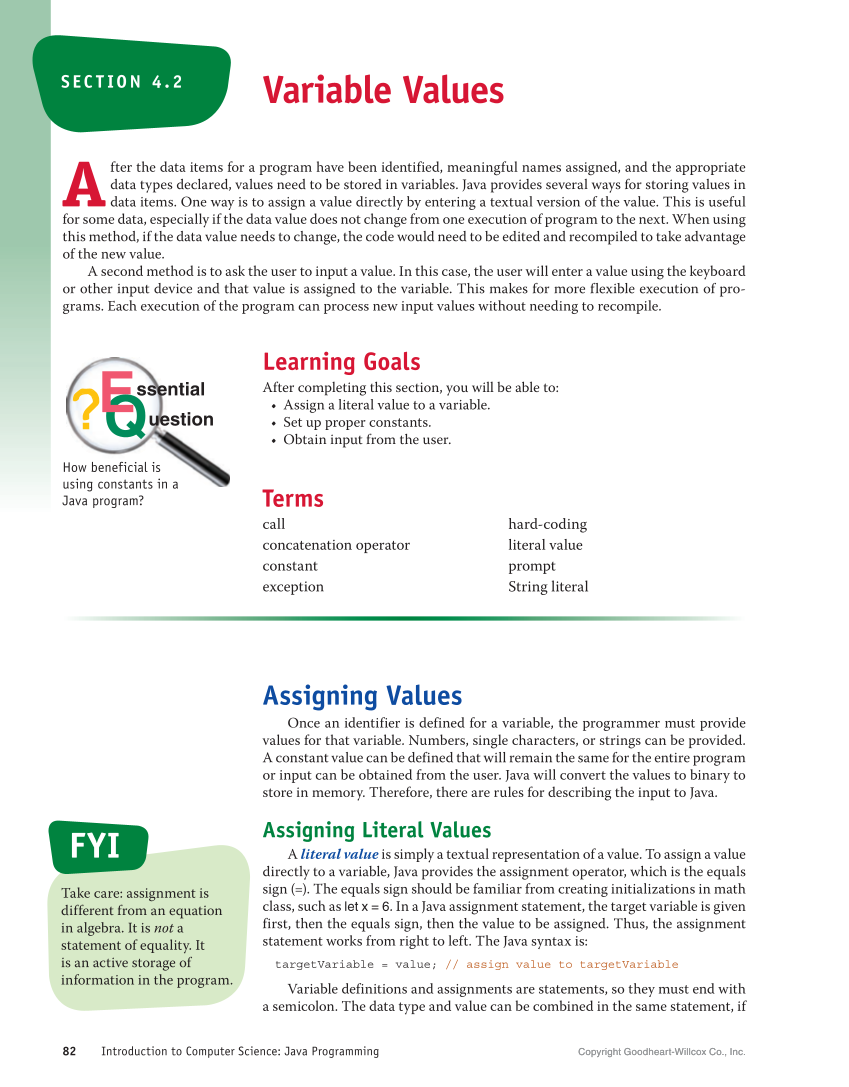 Introduction to Computer Science: Java Programming, 1st Edition page 82