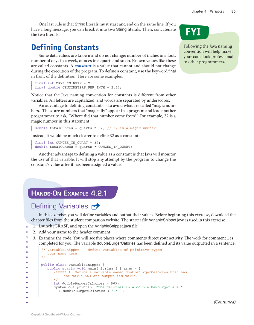 Introduction to Computer Science: Java Programming, 1st Edition page 85