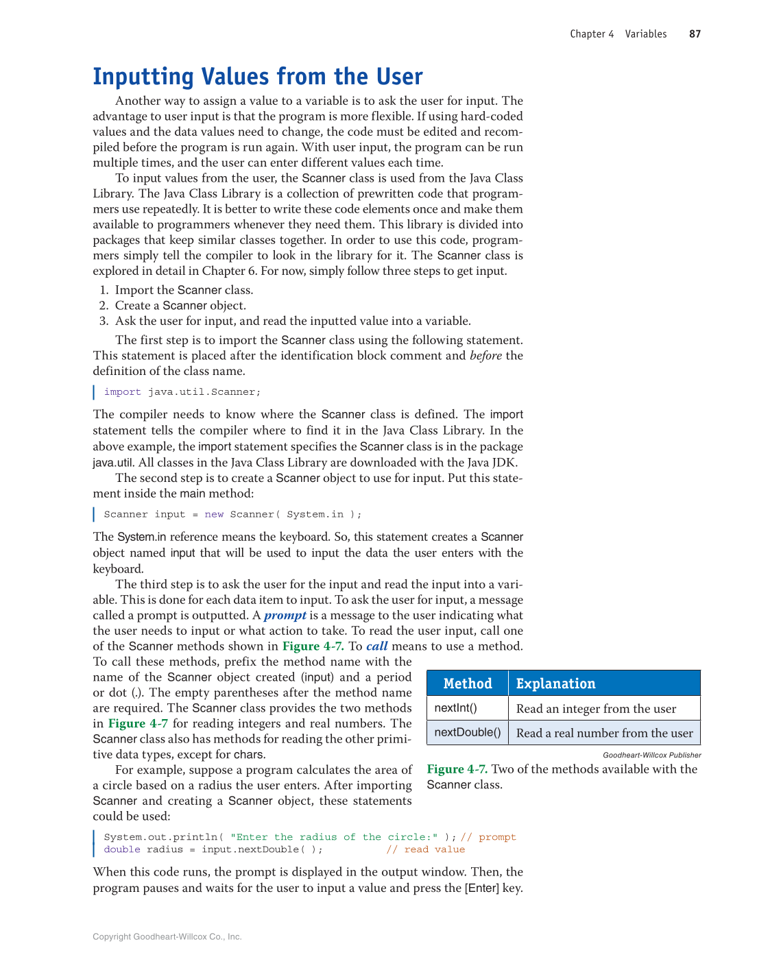 Introduction to Computer Science: Java Programming, 1st Edition page 87