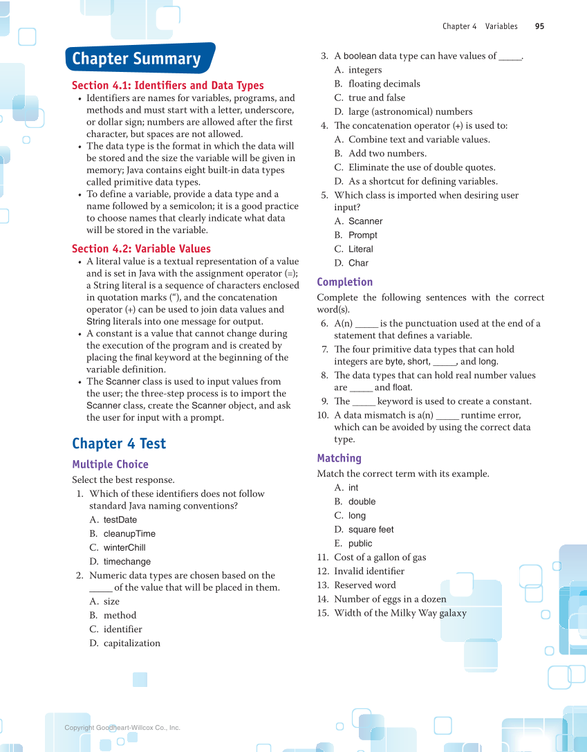 Introduction to Computer Science: Java Programming, 1st Edition page 95
