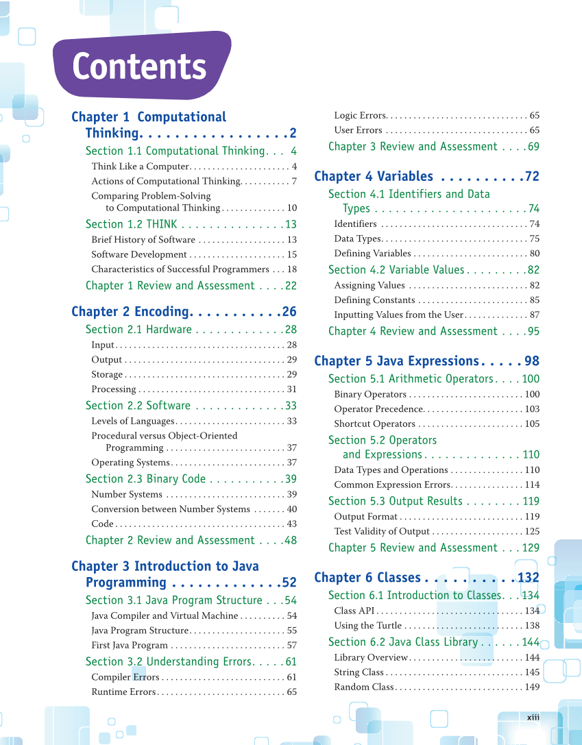 Introduction to Computer Science: Java Programming, 1st Edition page xiii