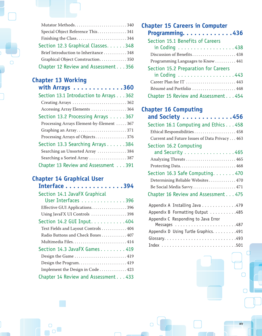 Introduction to Computer Science: Java Programming, 1st Edition page xv