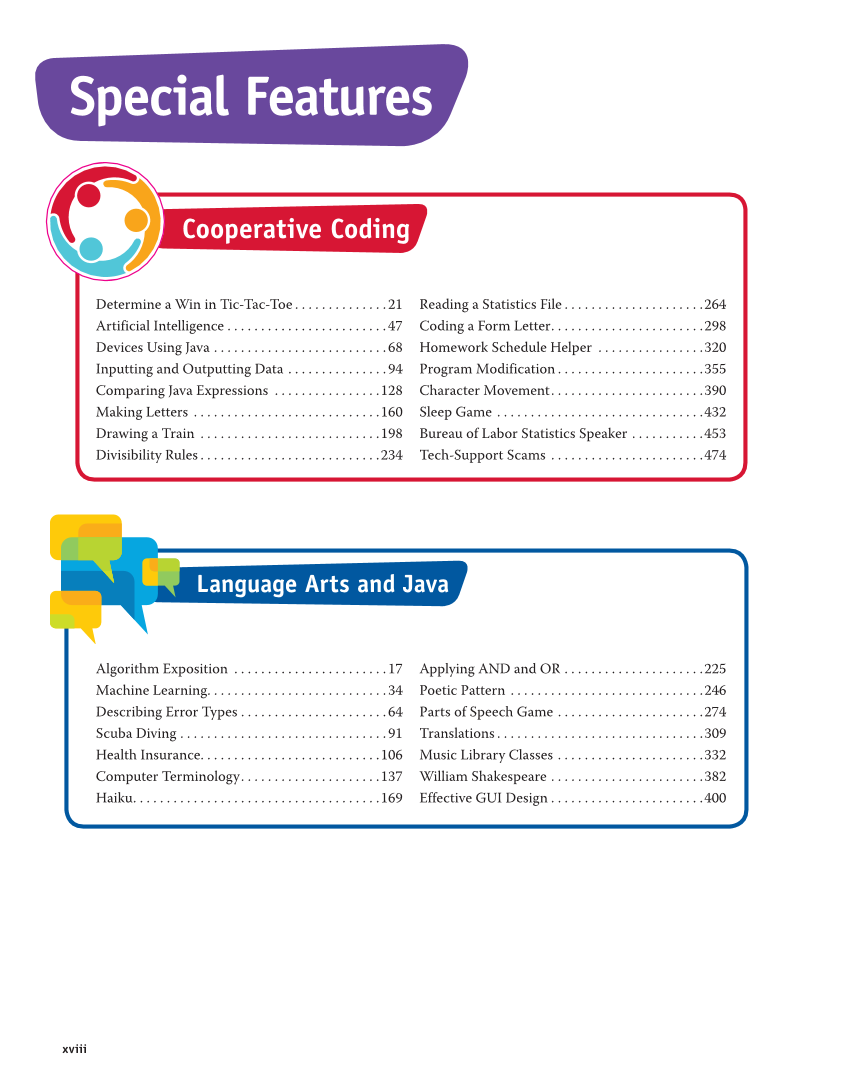 Introduction to Computer Science: Java Programming, 1st Edition page xviii