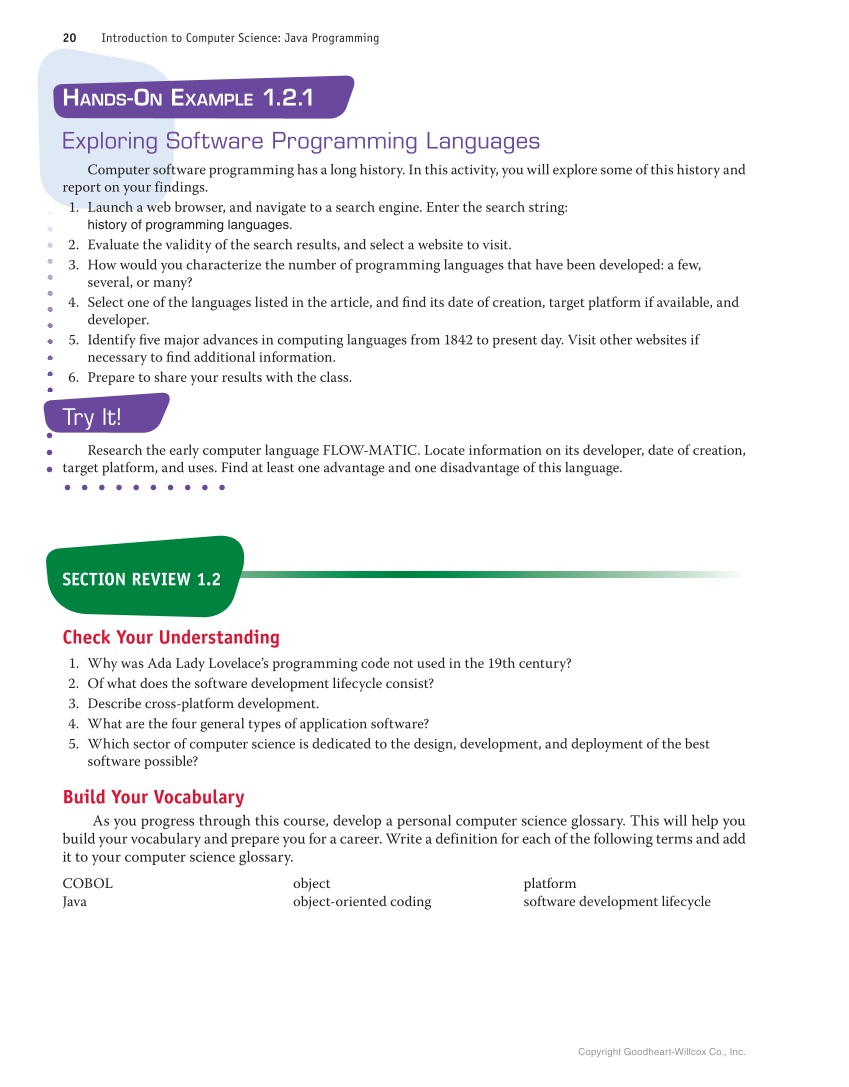 Introduction to Computer Science: Java Programming, 1st Edition page 20