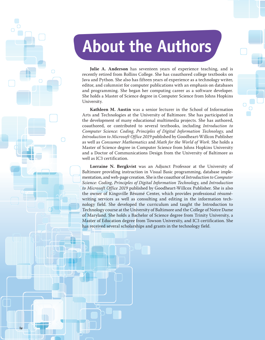 Introduction to Computer Science: Java Programming, 1st Edition page iv