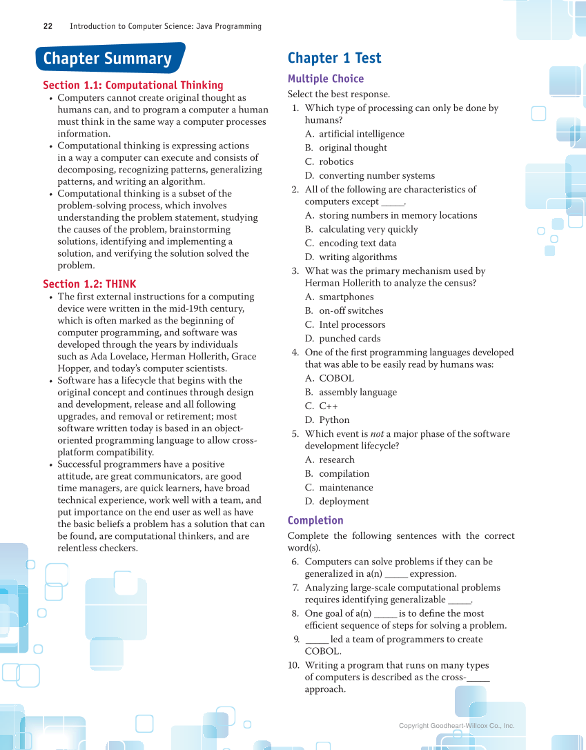 Introduction to Computer Science: Java Programming, 1st Edition page 22