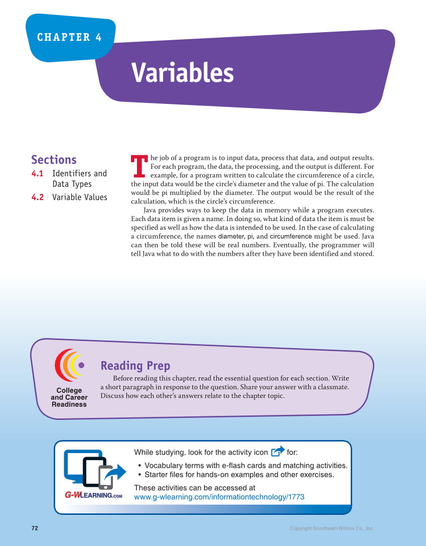 Introduction to Computer Science: Java Programming, 1st Edition page 72