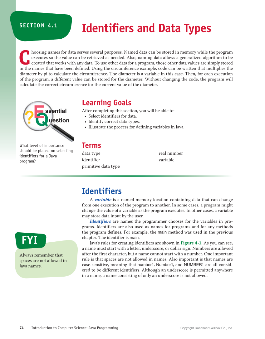 Introduction to Computer Science: Java Programming, 1st Edition page 74