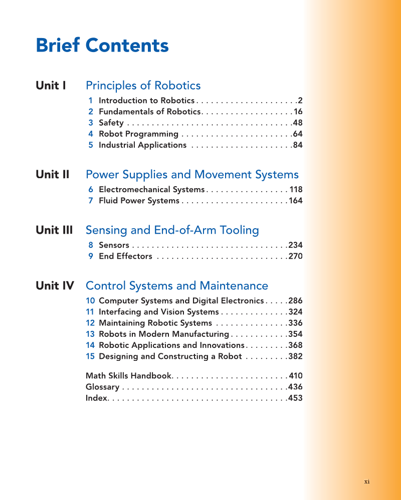 Industrial Robotics Fundamentals: Theory and Applications, 3rd Edition page xi