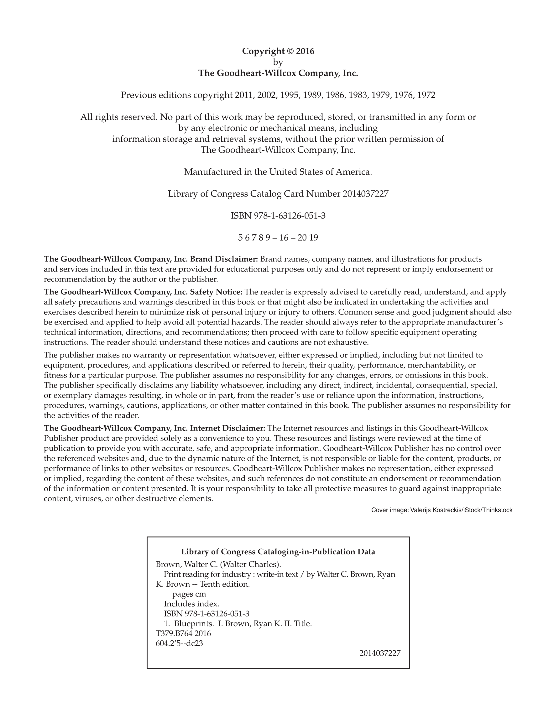Print Reading for Industry, 10th Edition page i