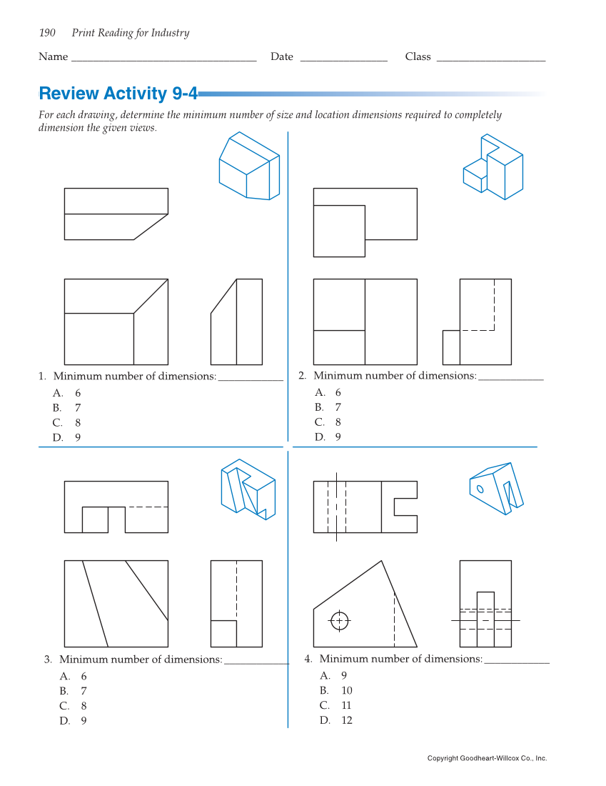 Print Reading for Industry, 10th Edition page 190