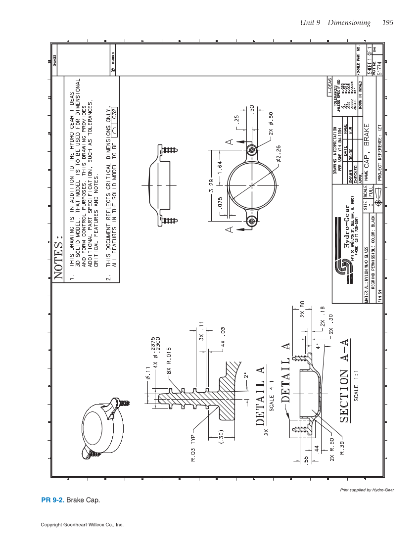 Print Reading for Industry, 10th Edition page 195