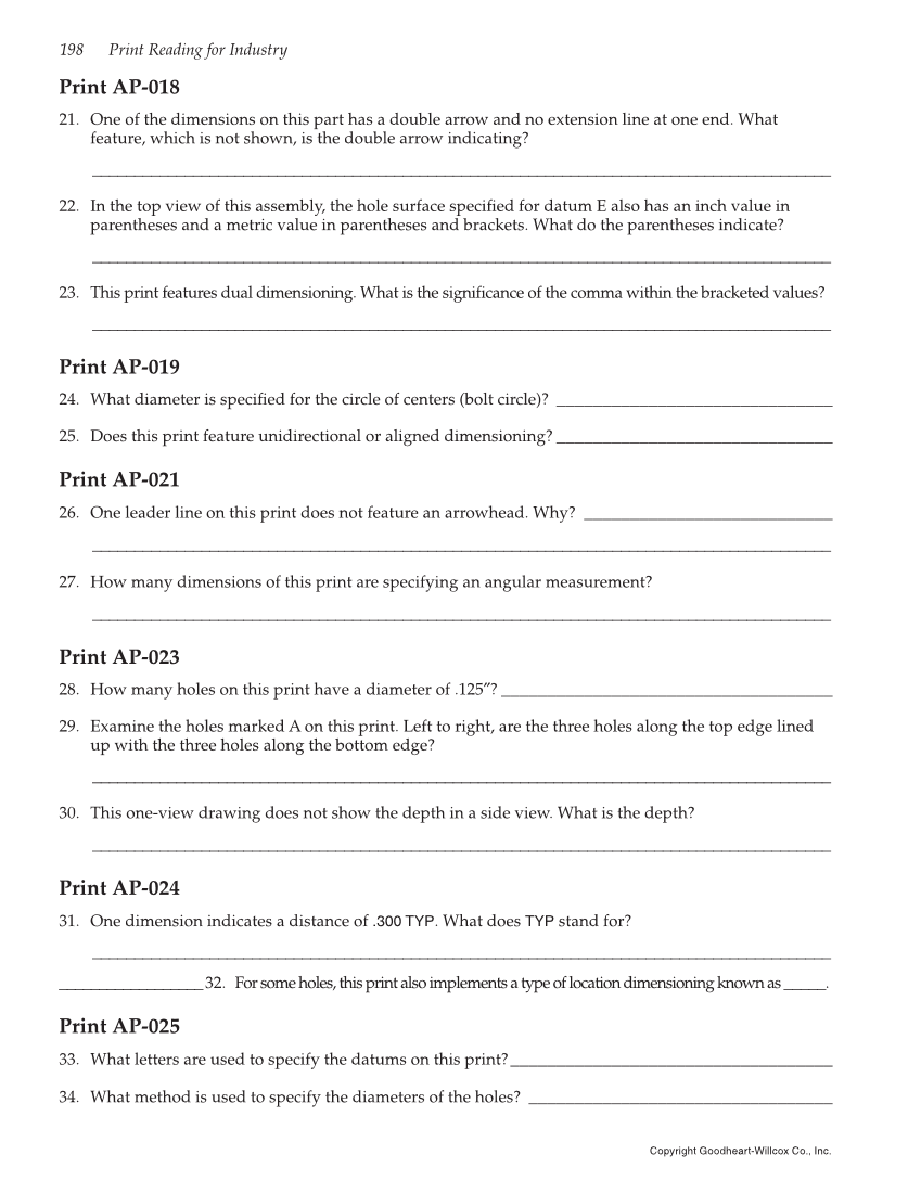 Print Reading for Industry, 10th Edition page 198