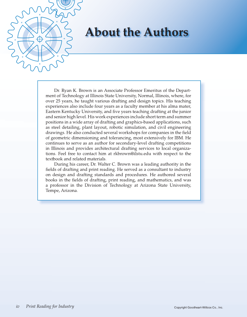 Print Reading for Industry, 10th Edition page iv