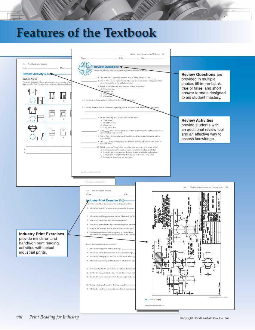 Print Reading for Industry, 10th Edition page viii