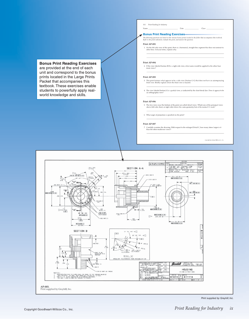Print Reading for Industry, 10th Edition page ix