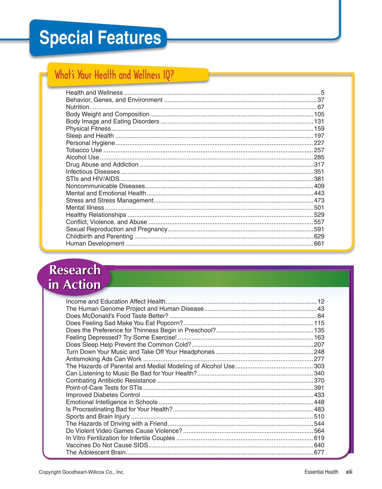 Essential Health, 2nd Edition page xiii