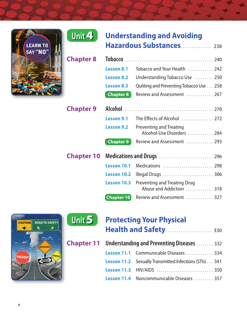 Essential Health Skills for Middle School, 1st Edition page x