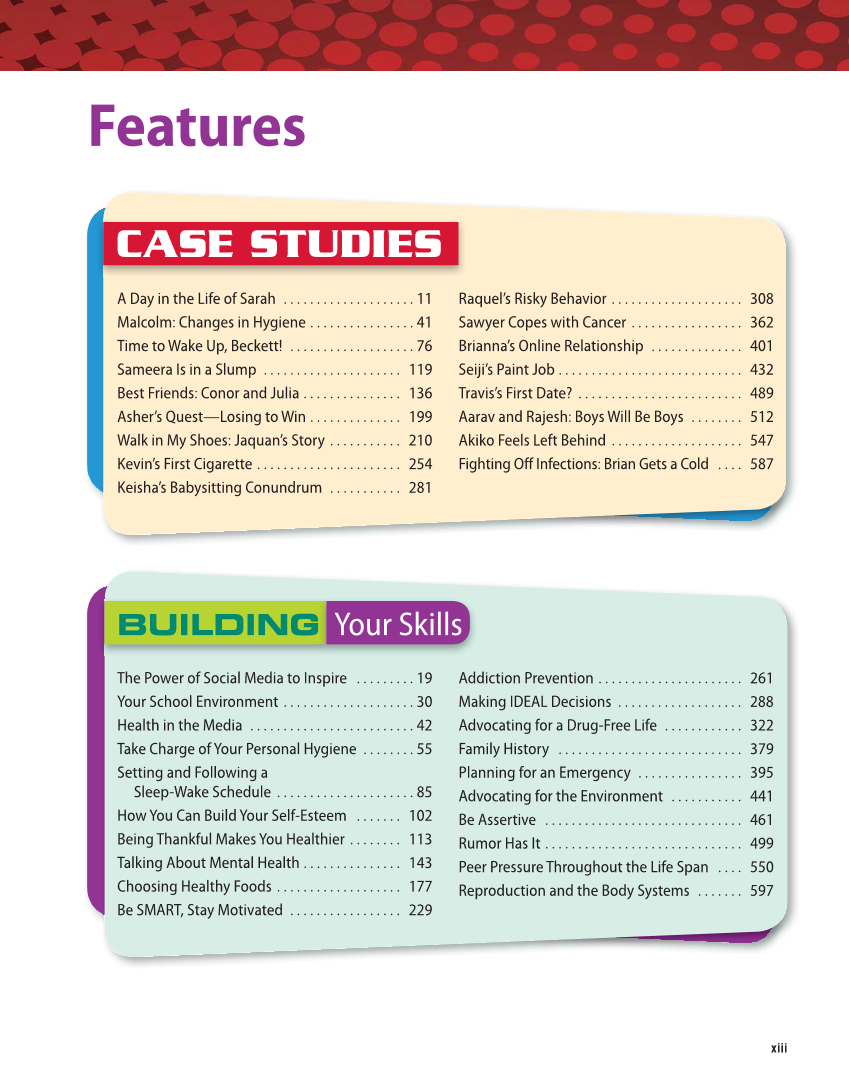 Essential Health Skills for Middle School, 1st Edition page xiii