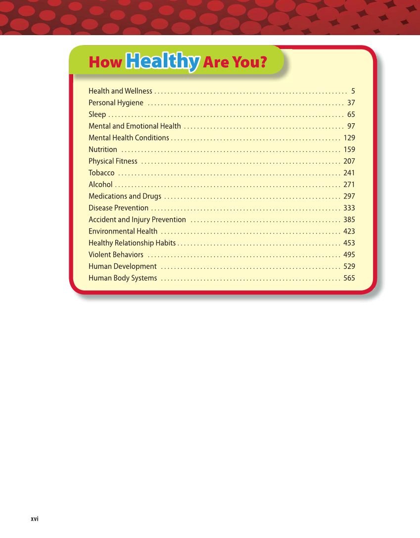 Essential Health Skills for Middle School, 1st Edition page xvi
