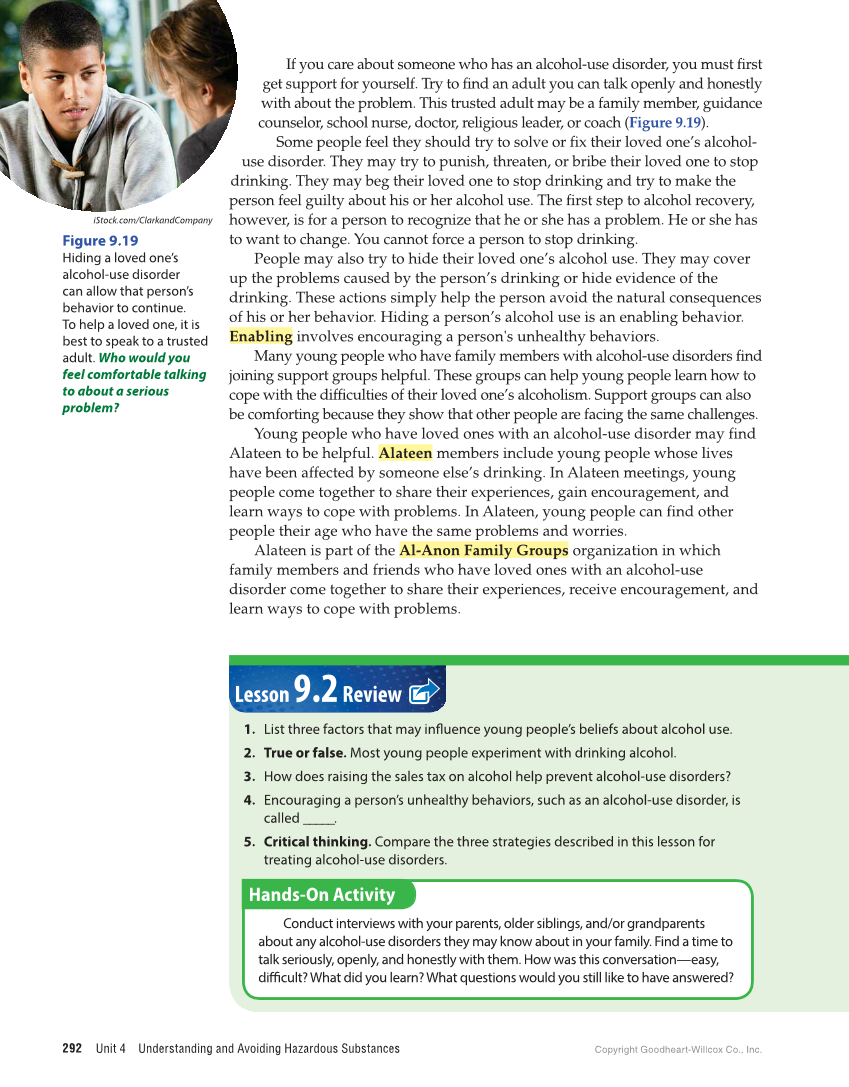 Essential Health Skills for Middle School, 1st Edition page 292