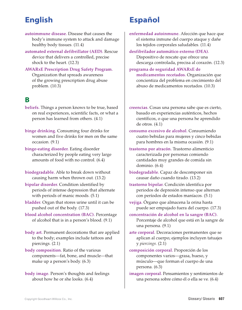 Essential Health Skills for Middle School, 1st Edition page 607
