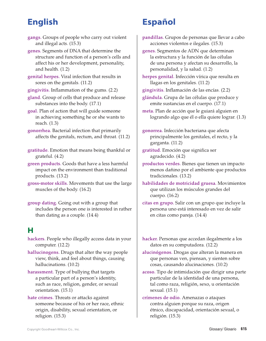 Essential Health Skills for Middle School, 1st Edition page 615