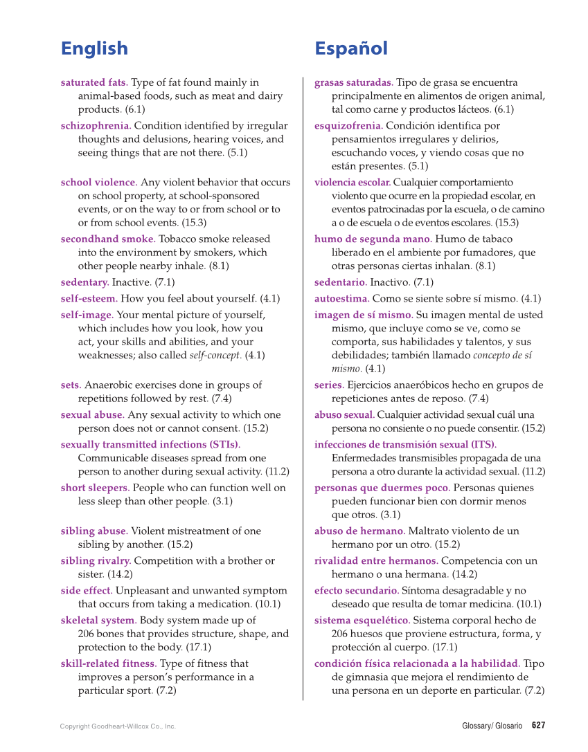 Essential Health Skills for Middle School, 1st Edition page 627