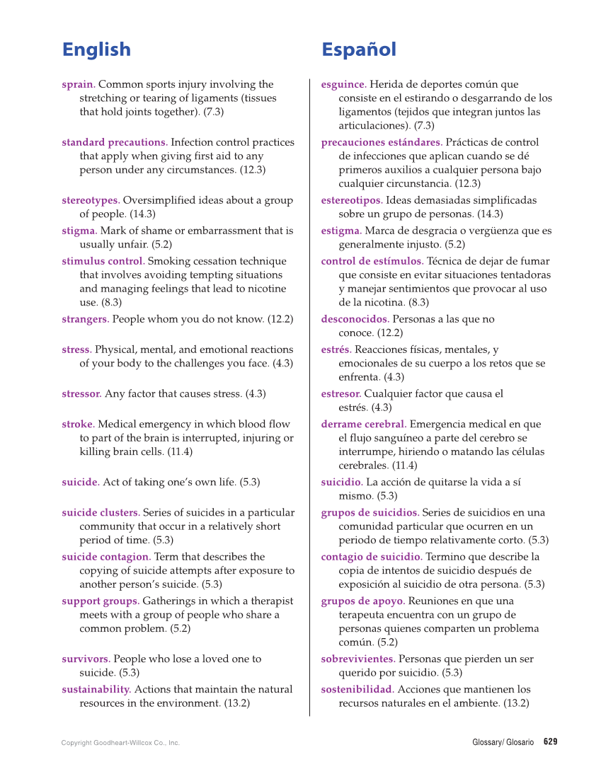 Essential Health Skills for Middle School, 1st Edition page 629