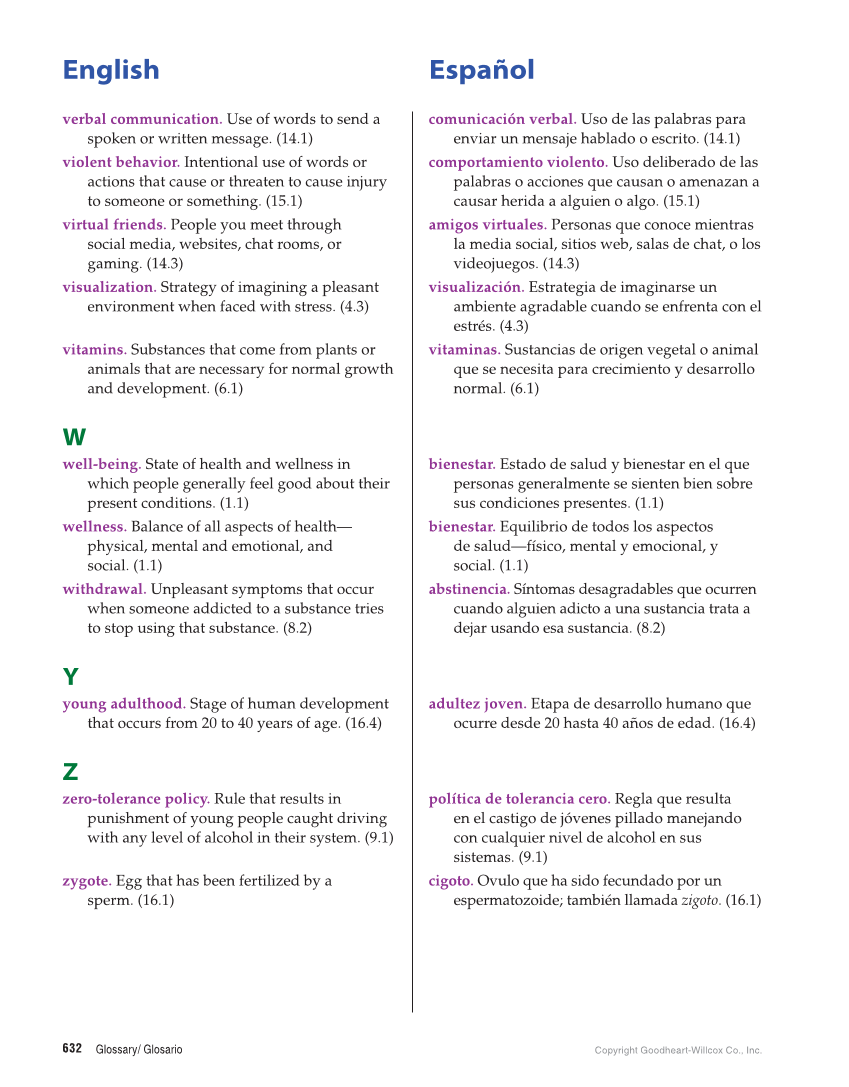 Essential Health Skills for Middle School, 1st Edition page 632