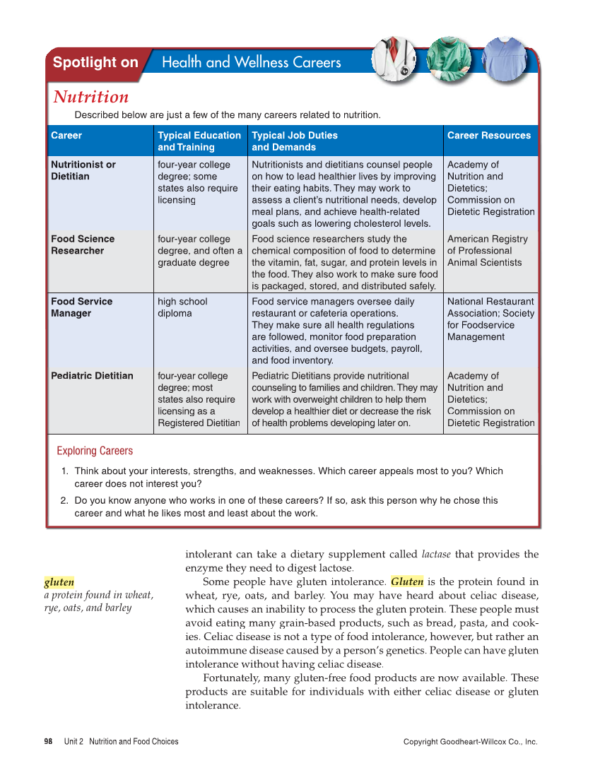 Comprehensive Health, 2nd Edition page 98
