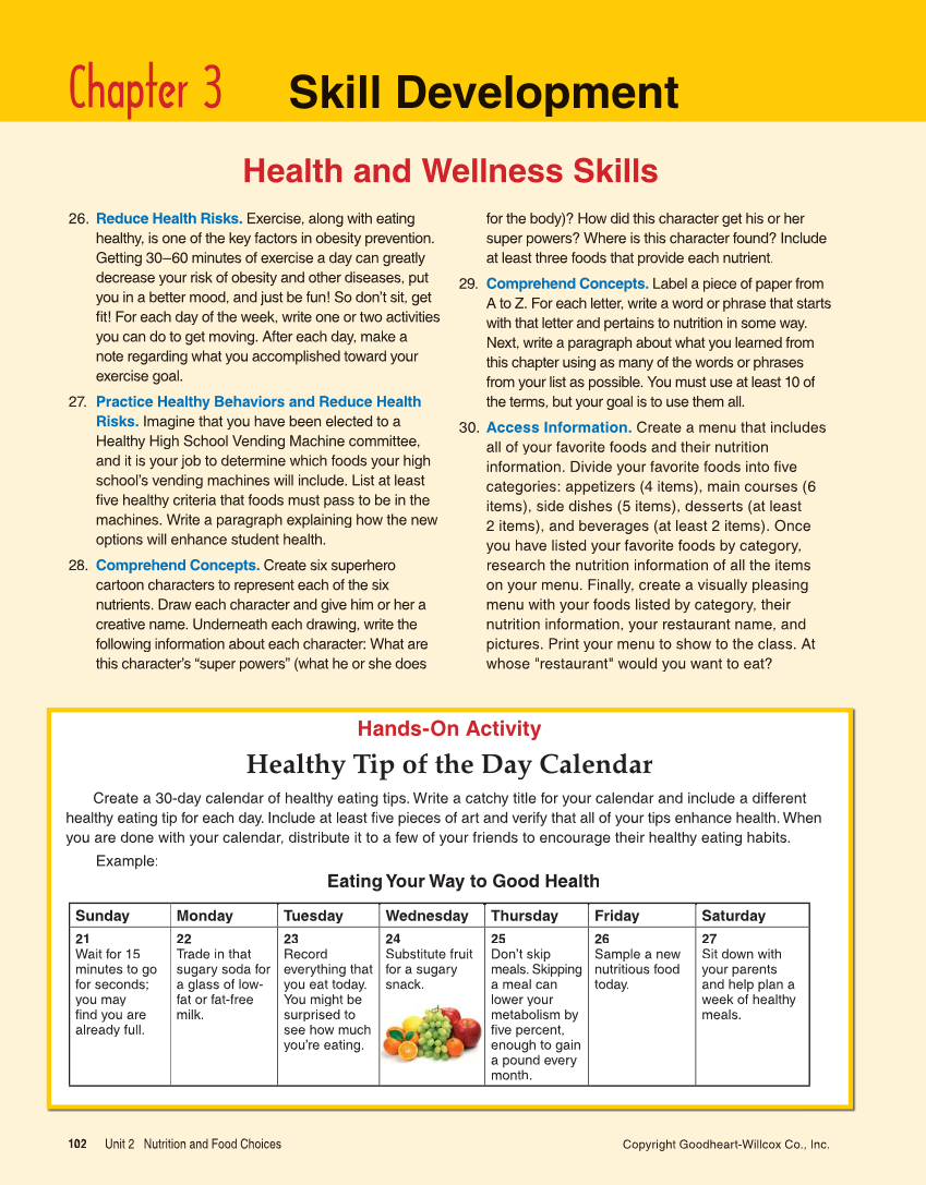 Comprehensive Health, 2nd Edition page 102
