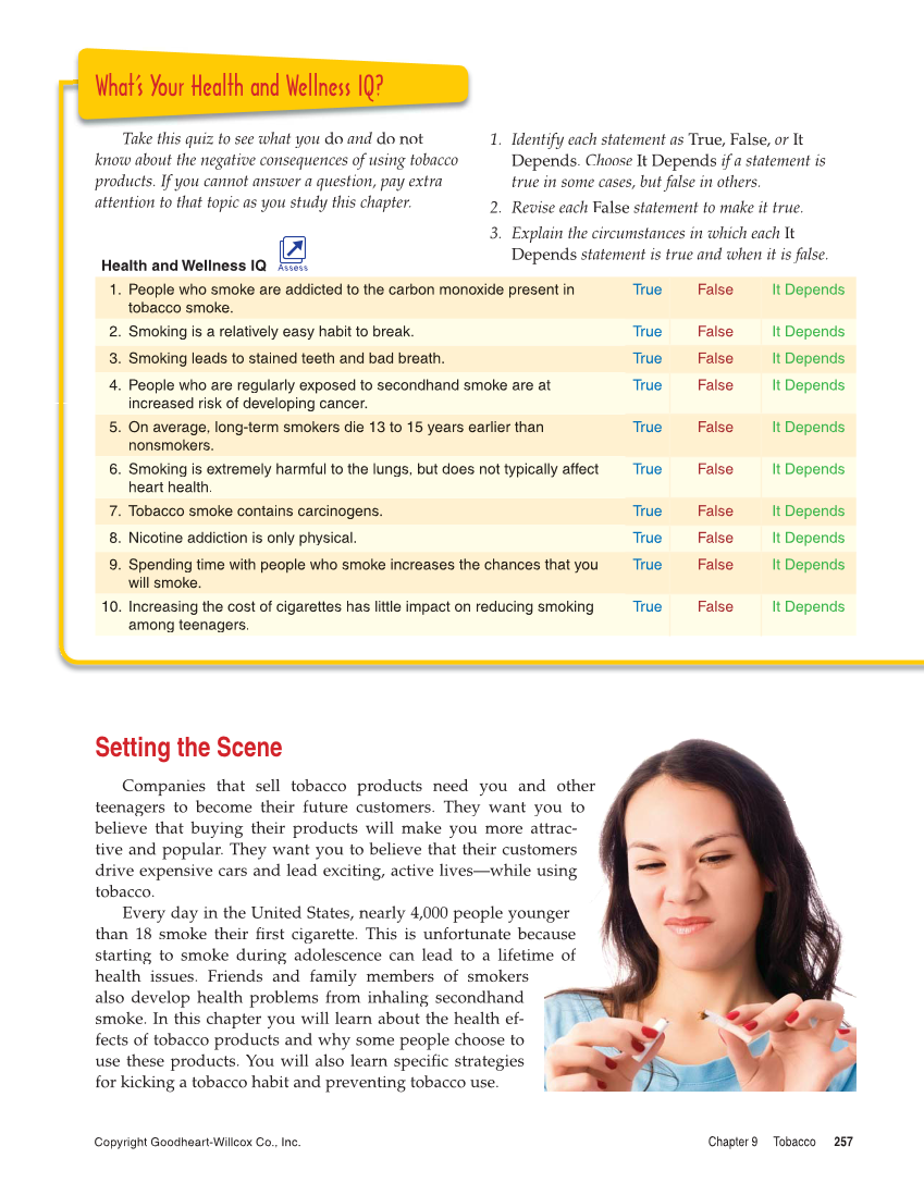 Comprehensive Health, 2nd Edition page 257