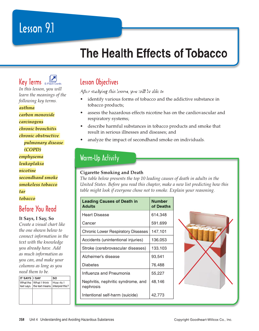 Comprehensive Health, 2nd Edition page 258