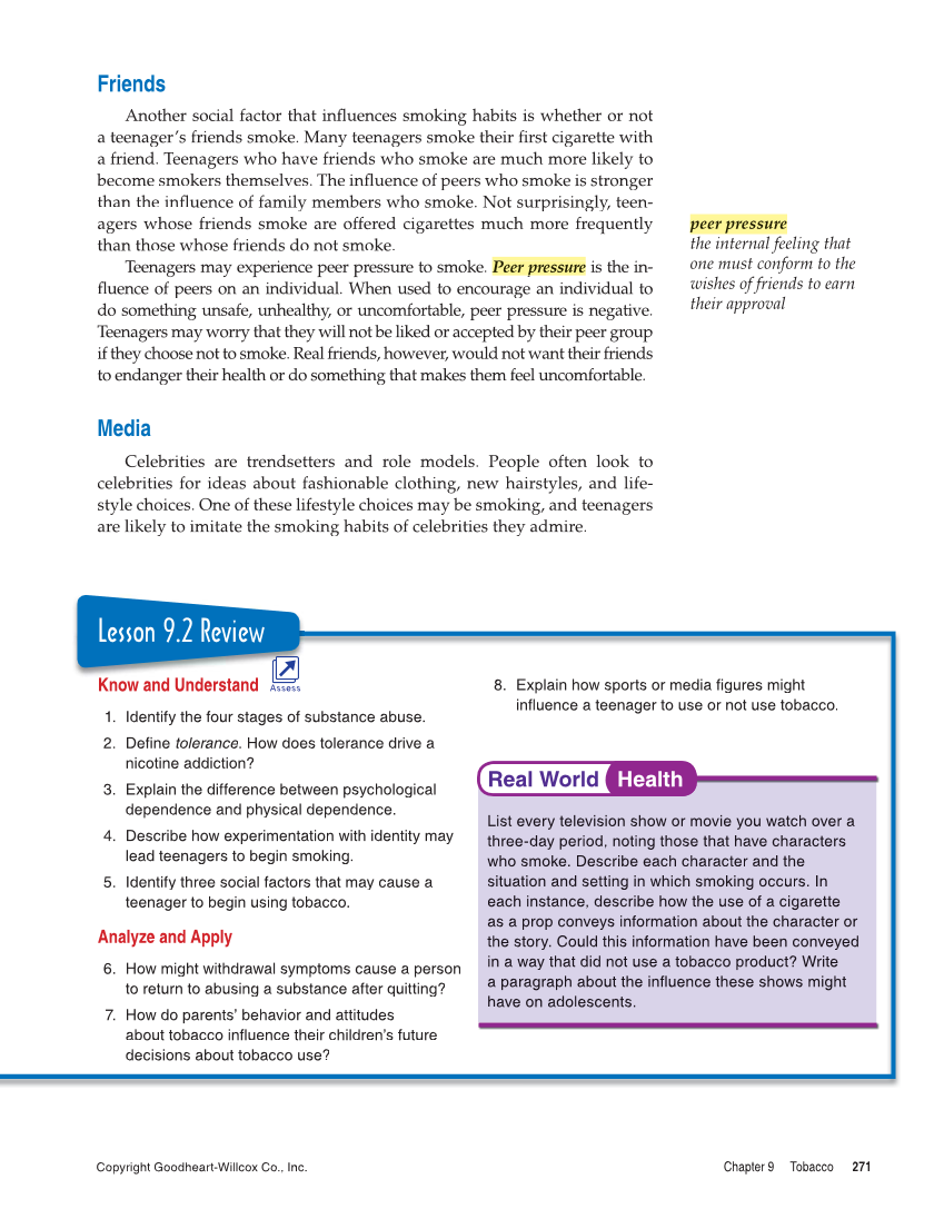 Comprehensive Health, 2nd Edition page 271