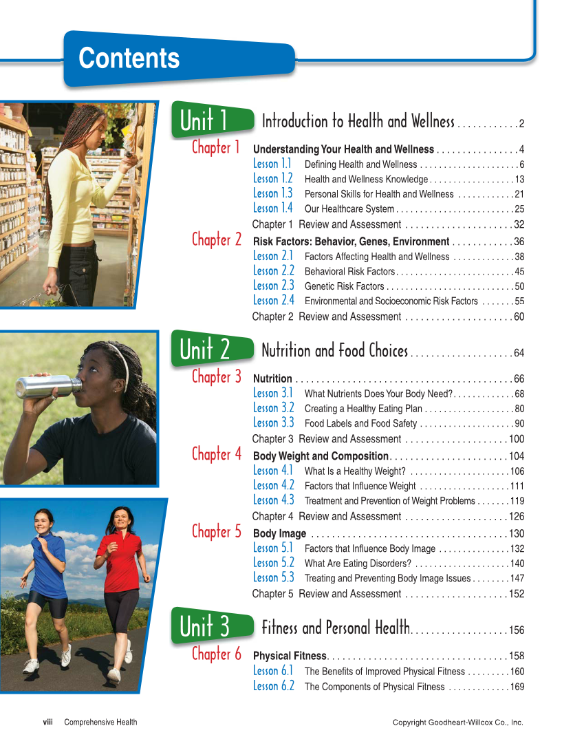 Comprehensive Health, 2nd Edition page viii