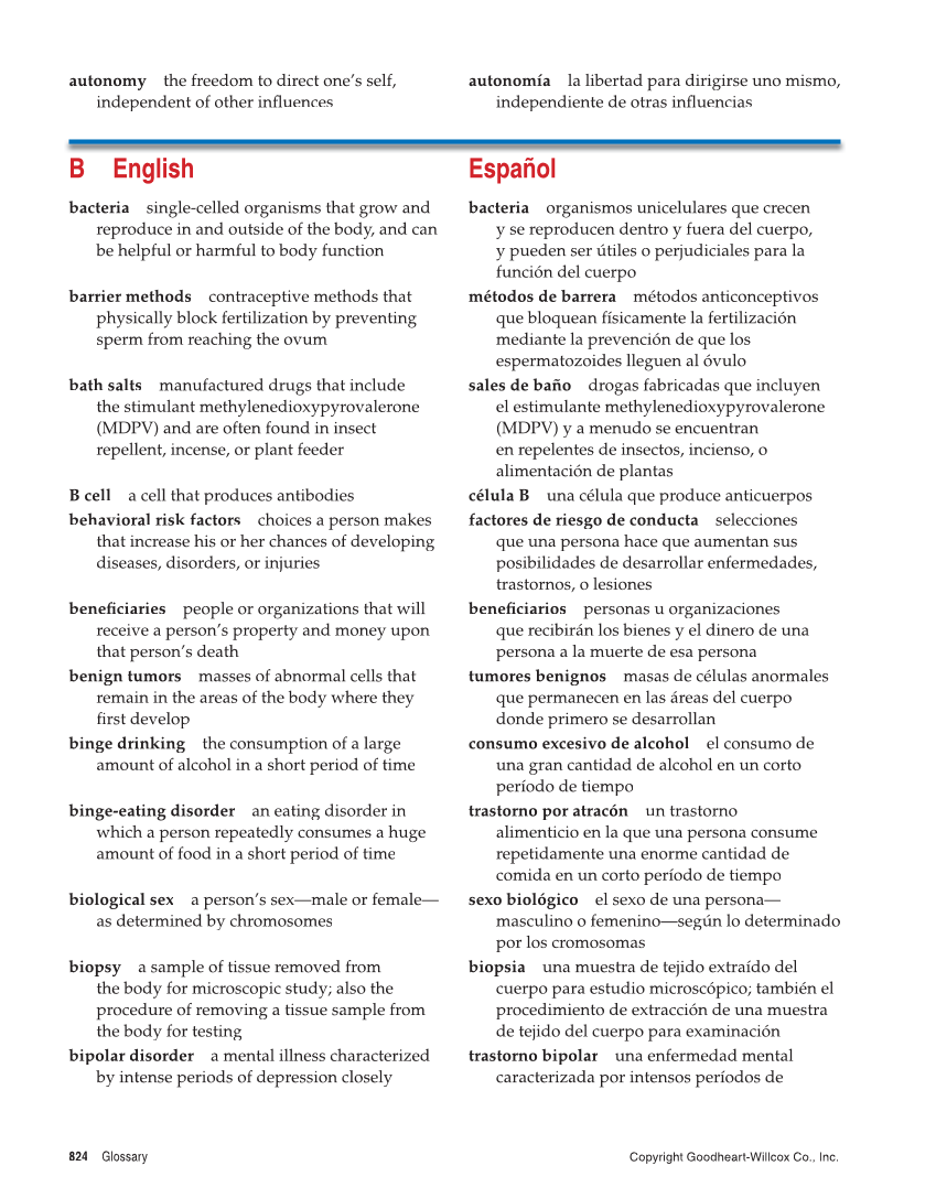 Comprehensive Health, 2nd Edition page 824