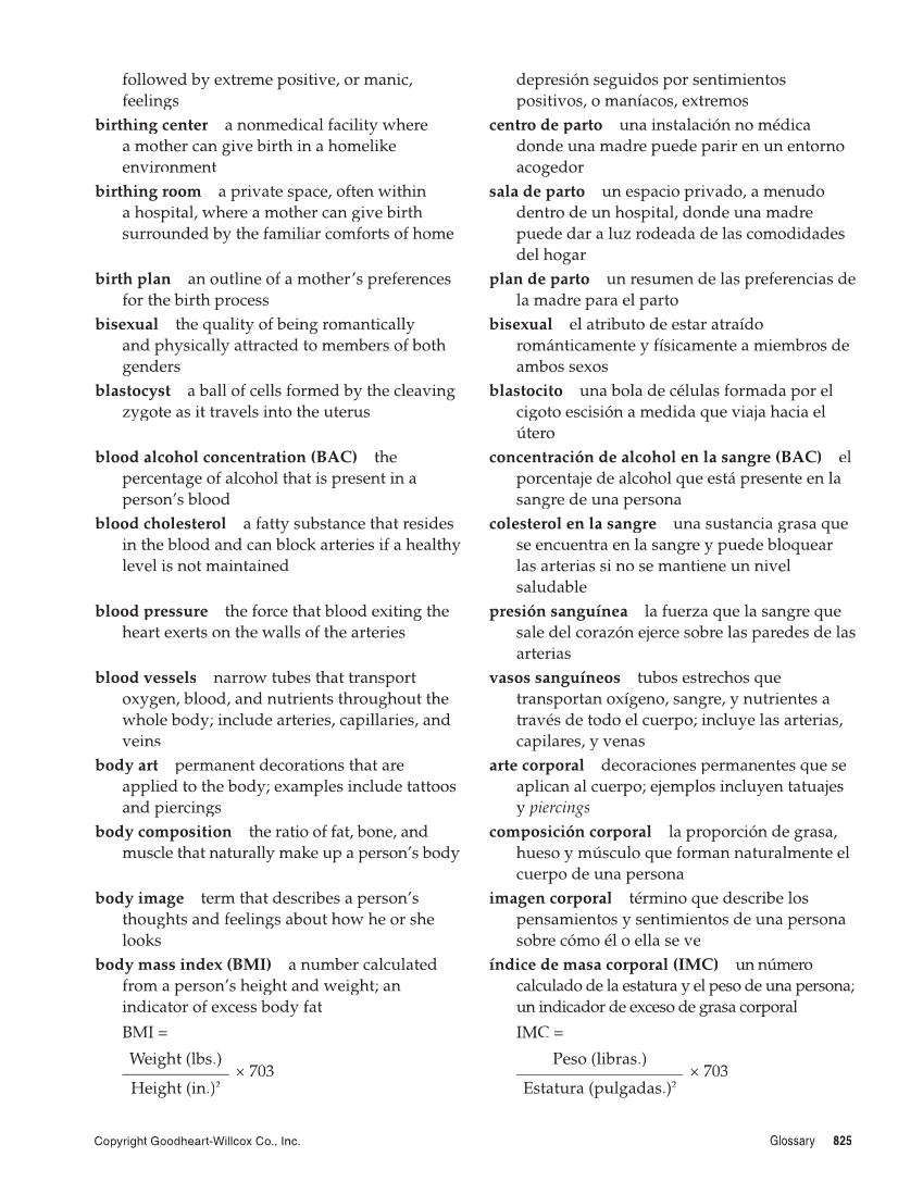 Comprehensive Health, 2nd Edition page 825