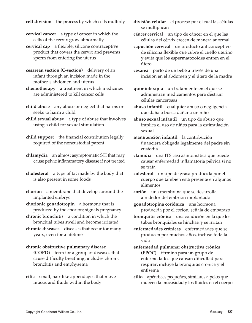 Comprehensive Health, 2nd Edition page 827