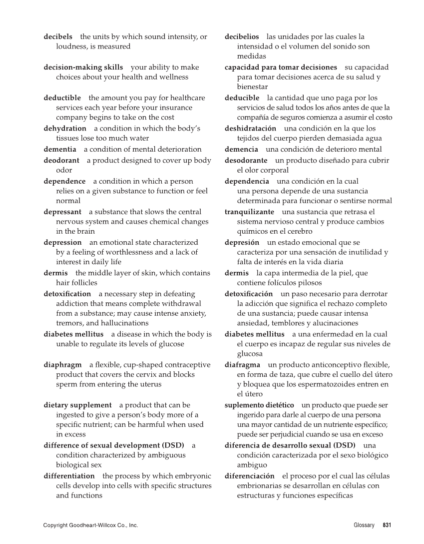 Comprehensive Health, 2nd Edition page 831