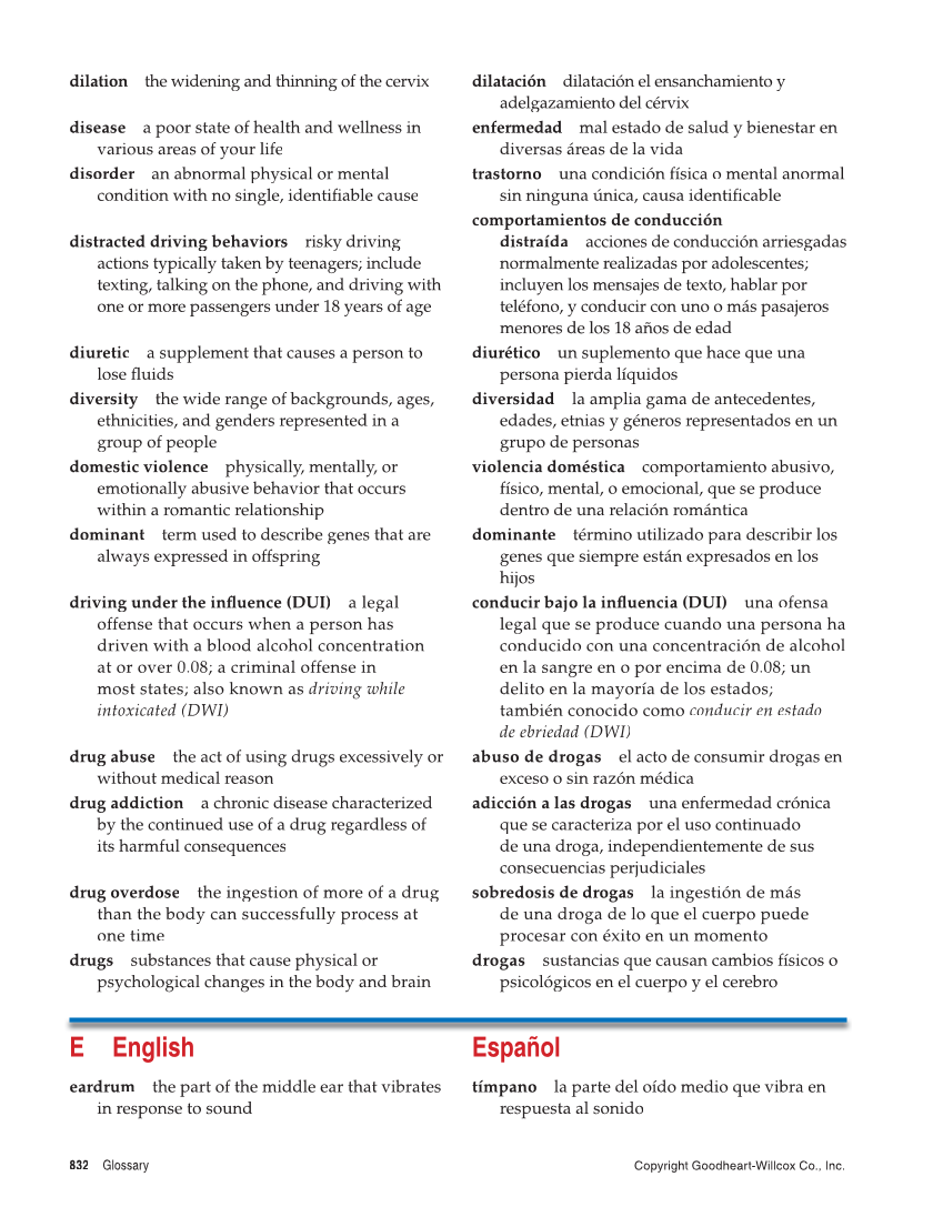 Comprehensive Health, 2nd Edition page 832