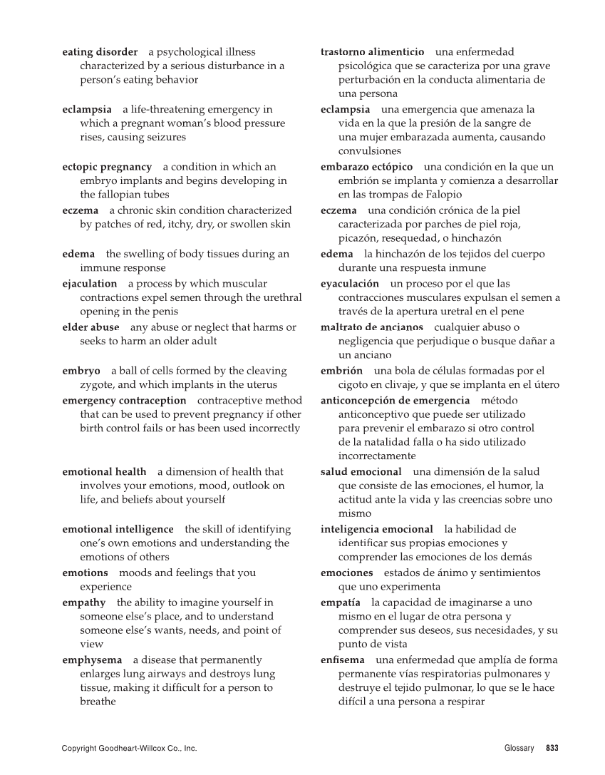 Comprehensive Health, 2nd Edition page 833
