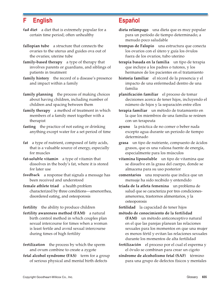 Comprehensive Health, 2nd Edition page 835
