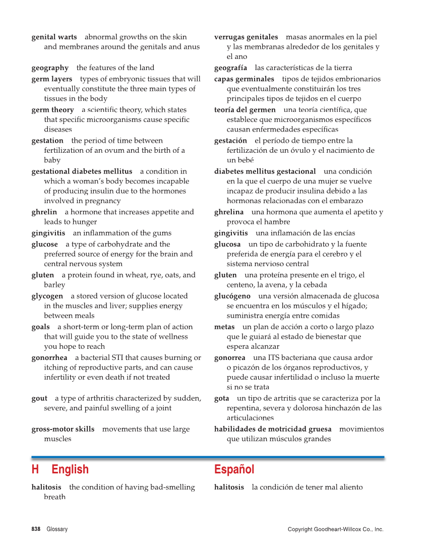Comprehensive Health, 2nd Edition page 838