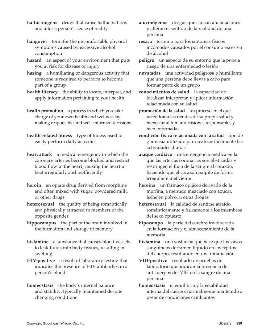 Comprehensive Health, 2nd Edition page 839